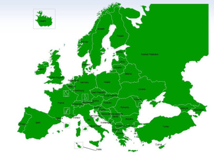 Map of the CEPT Countries green